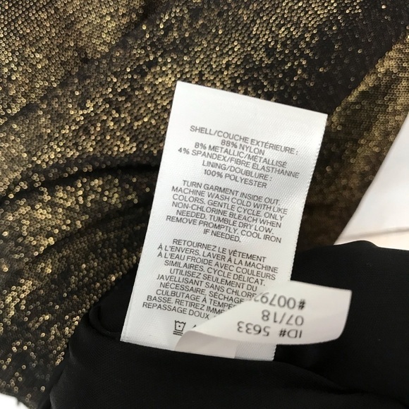 Express Gold Metallic Fit Flare Party Dress XS - Picture 7 of 8